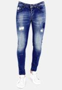 True Rise Jeans met verfspatten 0000