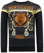 Montfleuri Sweater met print leeuw strass