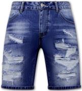 Enos Korte spijkerbroek met gaten denim short