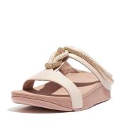 FitFlop Fino crystal-cord leather slides