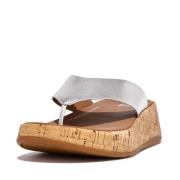 FitFlop F-mode leather/cork flatform toe-post sandals