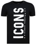 Local Fanatic Icons vertical bedrukte t-shirt