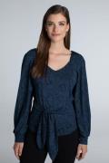 Juffrouw Jansen Avail top met paisley-dessin en pofmouwen black/blue