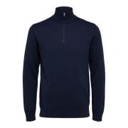 Selected Berg half zip cardigan navy