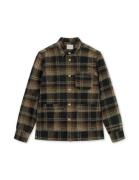 Foret Ivy wool overshirt f855 brown check