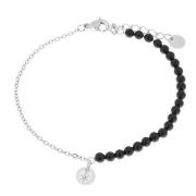 Label Kiki Armband half half black silver