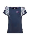 B.Nosy Meisjes t-shirt met ruches op de schouders navy