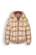 NoNo Meisjes reversible winterjas bomby taupe