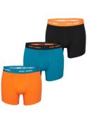 Happy Shorts Heren boxershorts trunks oranje/turquoise/zwart 3-pack