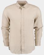 Bos Bright Blue Casual hemd lange mouw linnen shirt slim fit 9435900/6...
