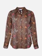Mucho Gusto Blouse saint-denis leopard-print with colorful butterflies