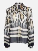 Mucho Gusto Viscose crêpe blouse corato leopard print with belts