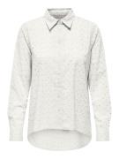 Only Onlalfie nice emb ls high low shirt off-white
