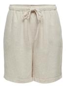 Only Onlsiesta mw pull-up linen bl short beige