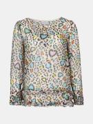 Mucho Gusto Blouse torre di palme beige met multicolor luipaardprint