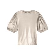 Summum 3s4942-30545 122 rond neck top metallic coated jersey ivory