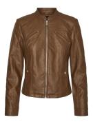 Vero Moda Vmfavodona coated jacket cognac