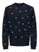 Only & Sons Onsbernard reg ditsy crew neck navy