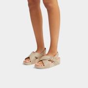 FitFlop Lulu crystal-buckle leather back-strap sandals