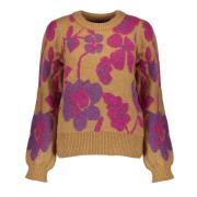 Geisha 44592-43 720 pullover jaquard flower sand/cyclame/purple