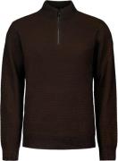 No Excess Pullover half zipper 2 coloured mel brown