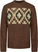 No Excess Pullover crewneck jacquard pattern brown