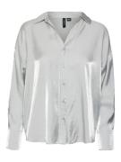 Vero Moda Vmqueeny ls shirt wvn ga zilverkleurig