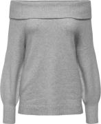 Only Onljeanett life l/s off shoulder cc knt light grey