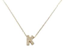 Christian Gouden ketting met k zirkonia hanger