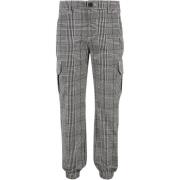 Urban Classics Jongens glen plaid cargo joggingbroek met all-over prin...