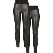 Urban Classics Dames legging hoog taille leer (set van 2)