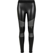 Urban Classics Dames faux leather mesh technische legging