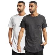 Urban Classics Heren lang t-shirt in vorm (set van 2)