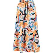 Urban Classics Dames satijnen midi rok met all-over print