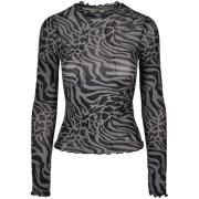 Urban Classics Dames mesh schildpadhals top met all-over print en lang...