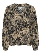 Vero Moda vmofreya l/s v-neck top wvn btq ga 10316566 tigers eye