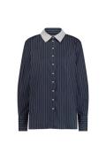 Studio Anneloes sammie poplin stripe blouse 11960 6911 dark blue/off w...