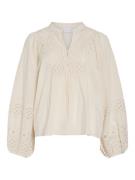 Vila vidulli l/s top 14100603 birch