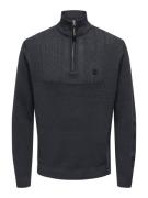 Only & Sons Onsrhett reg 7 half zip knit cs navy