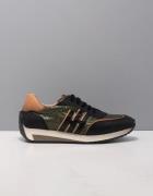 Hispanitas Sneakers/lage-sneakers dames black-olive leer combi