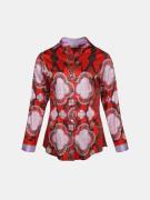 Mucho Gusto Blouse francis bay rode slangenprint met parel- en diamant...