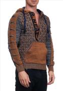 Rusty Neal heren trui camel hoodie 13362