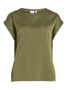 Vila Viellette ss satin top noos army