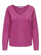 Only Onlrica life ls v-neck pullo knt n magenta