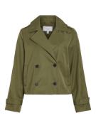 Vila viaddison l/s short trenchcoat 14103454 capulet olive