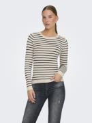 Only Onlmila ls stripe button o-neck cs