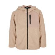 Urban Classics Jongens sherpa hooded jacket met rits