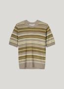 Summum short sleeve sweater striped lurex knit 7s5898-70006 120 multic...