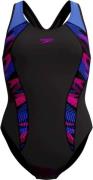 Speedo eco+ plastisol laneback bla/blu badpak sport dames