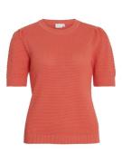 Vila Vidalo o-neck ss knit top noos koraal